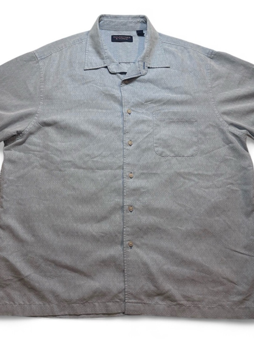 Roundtree & Yorke Light Blue Short-Sleeve Button-Down Shirt